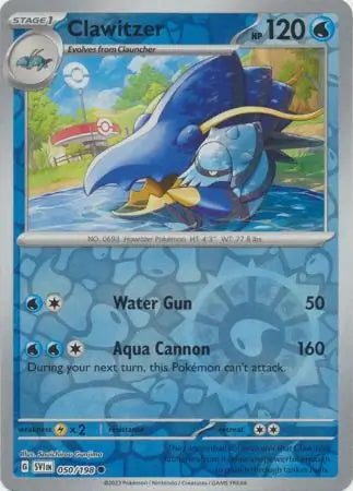 Scarlet & Violet Clawitzer #50/198 reverse holo